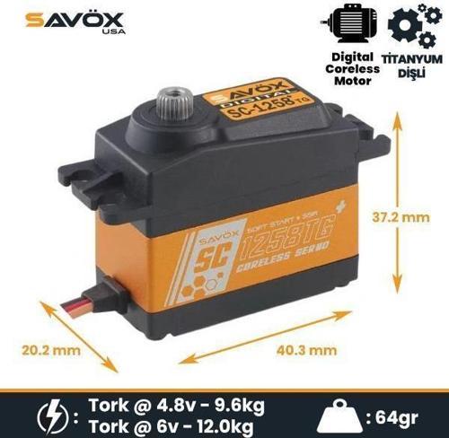 SC1258TGP Digital Servo Coreless Motor With Soft Start High Voltage Titanium Dişli