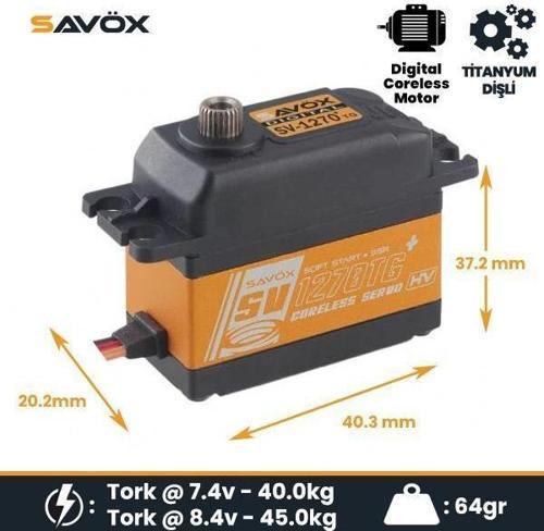 SV1270TGP Digital Servo Coreless Motor with Soft Start High Voltage Titanium Dişli