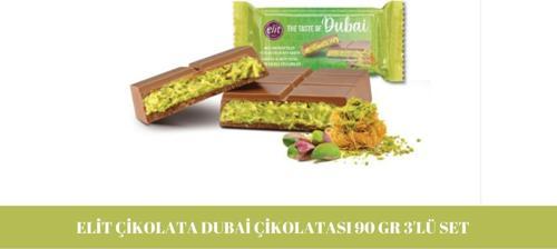 Kadayıf Ve Antep Fıstıklı Krema Dolgulu Dubai Çikolatası 90 Gr 3'Lü Set