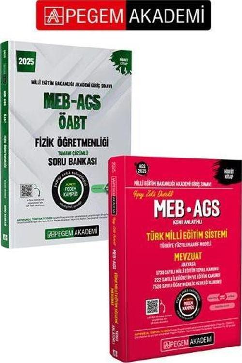 PEGEM AKADEMİ 2025 MEB-AGS-ÖABT Fizik Öğretmenliği Tamamı Çözümlü Soru Bankası  +  2025 MEB-AGS Konu
