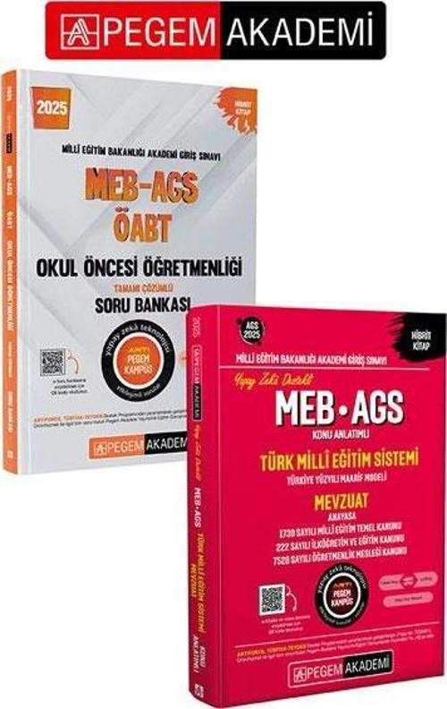 PEGEM AKADEMİ 2025 MEB-AGS-ÖABT Okul Öncesi Öğretmenliği Tamamı Çözümlü Soru Bankası  + 2025 MEB-AGS