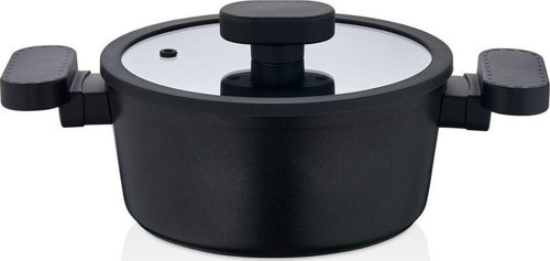 26 Cm Silikon Kenarlı Cam Kapak Granit Tencere
