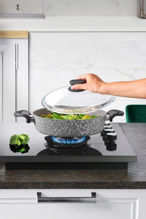 32 Cm Granit Tencere Gri