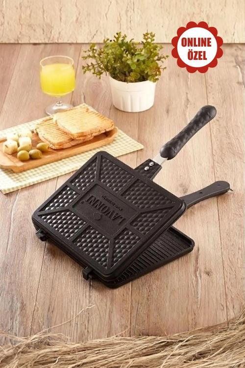 Maxi Boy Iç Dış Granit Döküm Lüks Ocak Üstü Tost Makinesi 26 X 20 Cm