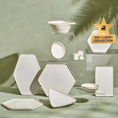 Red Carpet Collection Stream Bone Geo 59 Parça 12 Kişilik Yemek Takımı Gold