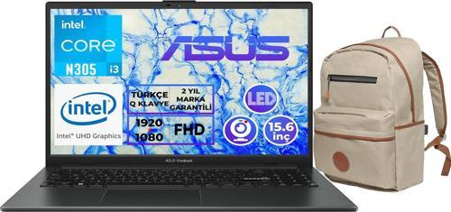VivoBook Go 15 i3-N305 8GB 512GB SSD 15.6" FHD Freedos Laptop E1504GA-NJ276 005 + Çanta