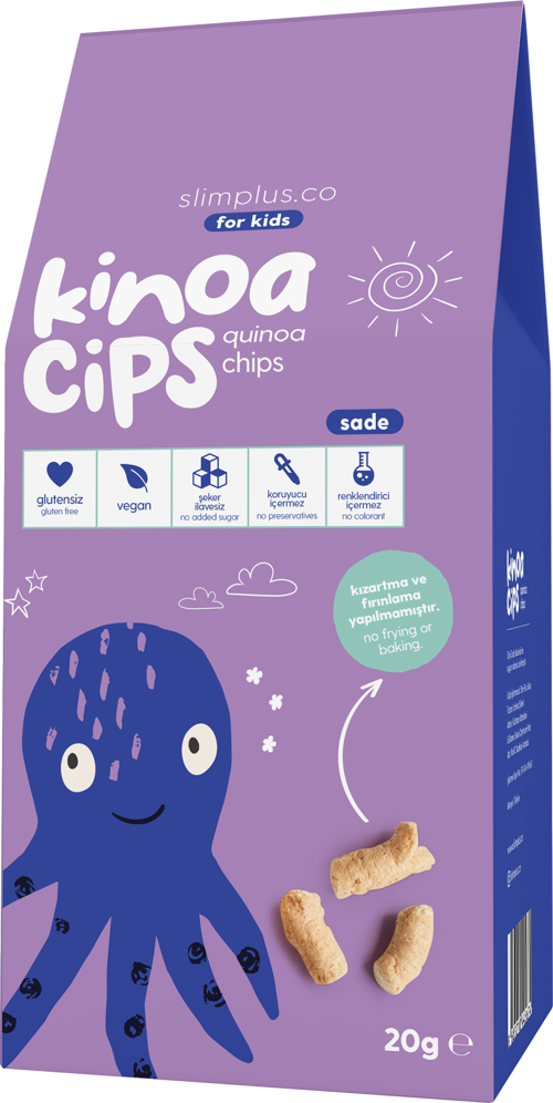 20G Sade Kinoa Cipsi for Kids Glutensiz Vegan Yağsız Cips Çocuklara Özel Ambalaj Bebek Ahtapot