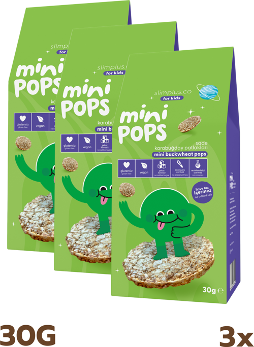 3 Paket Mini Pops Atıştırmalık Karabuğday Patlakları 30G