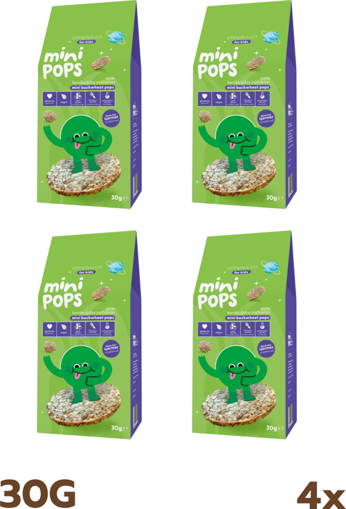 4 Paket Mini Pops Atıştırmalık Karabuğday Patlakları 30G