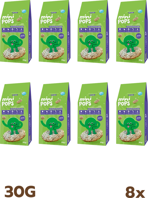 8 Paket Mini Pops Atıştırmalık Karabuğday Patlakları 30G