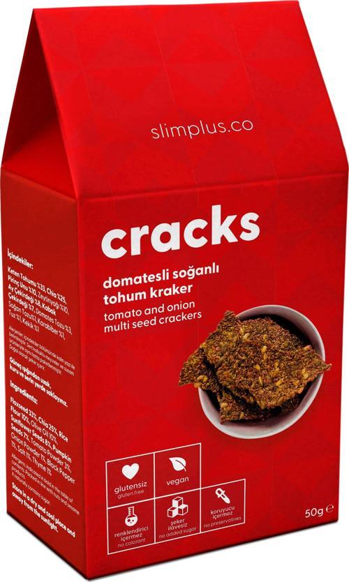 Domates Soğanlı Glutensiz Vegan Tohum Kraker Cracks 50 gr
