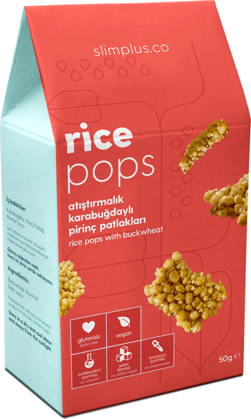 Glutensiz Vegan Rice Pops Atıştırmalık Karabuğdaylı Pirinç Patlakları 50G