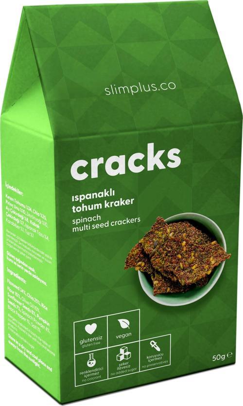 Ispanaklı Glutensiz Vegan Tohum Kraker Cracks 50 gr