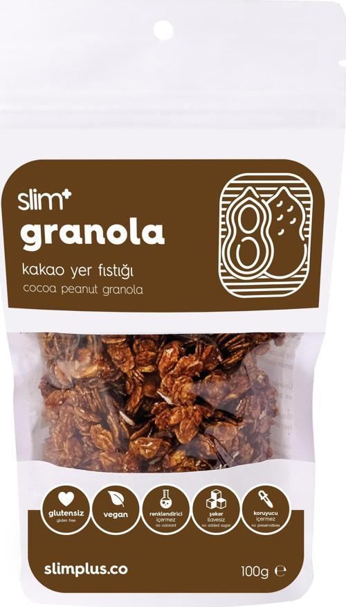 Kakao Yer Fıstığı Glutensiz İlave Şekersiz Vegan Granola 100gr