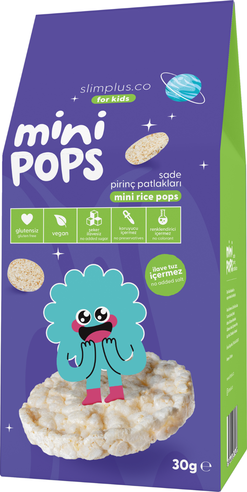 Mini Pops Atıştırmalık Pirinç Patlakları 30G