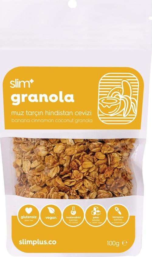Muz Tarçın Hindistan Cevizi Glutensiz İlave Şekersiz Vegan Granola 100gr