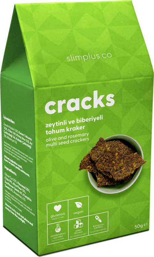 Zeytin Biberiyeli Glutensiz Vegan Tohum Kraker Cracks 50 gr