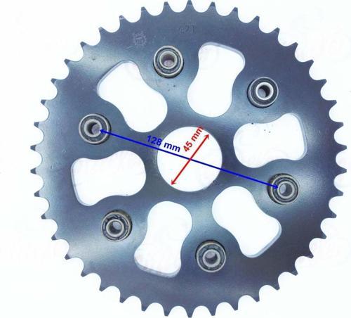 Arka Dişli 42t-530 İç 45mm Yuki 250 İzci Cross 6 Takozlu Delikli
