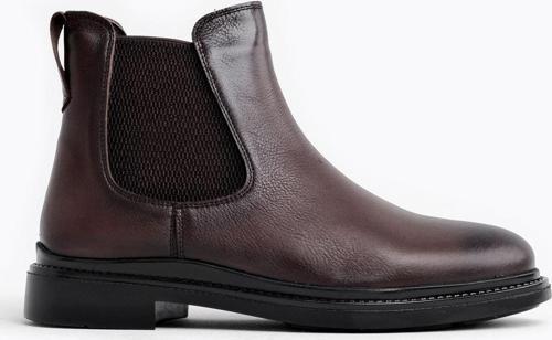 Ross Erkek Hakiki Deri Bot Kenarı Lastik Detaylı-Kahverengi