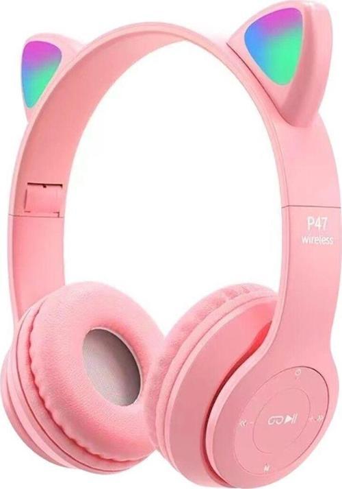 Çocuk Kedi̇ Kulaklik Rgb Işikli Mi̇Krofonlu Katlanabi̇Li̇R(Blueetooth-Aux-Sd Kart Gi̇Ri̇Şli̇)2024 Yeni̇