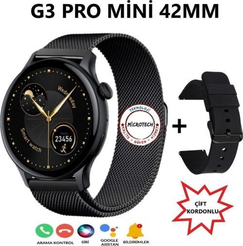 G3 Pro Mi̇Ni̇ 42Mm Akilli Saat Çi̇Ft Kordonlu(2024 Yeni̇ Model)