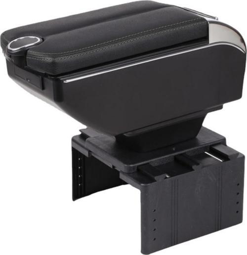 6 USB li Her Araca Uygun Universal Kolçak Kol Dayama Çift Açılır Siyah