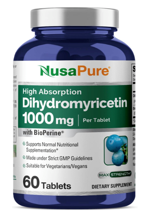 Dihydromyricetin (DHM) + BioPerine 1,000mg 60 Veggie Tablets. USA