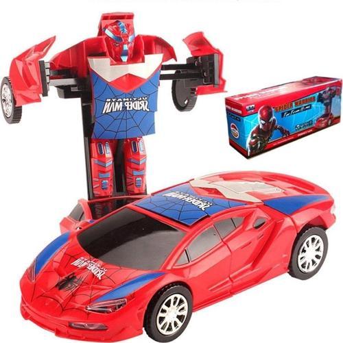Oyuncak Dönüşen Spiderman Araba Robota Dönüşebilen Çarp Dön Sesli Işıklı Örümcek Adam Araba