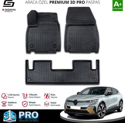 Renault Megane E-Tech 3D Pro Havuzlu Paspas 2022 Üzeri A+ Kalite