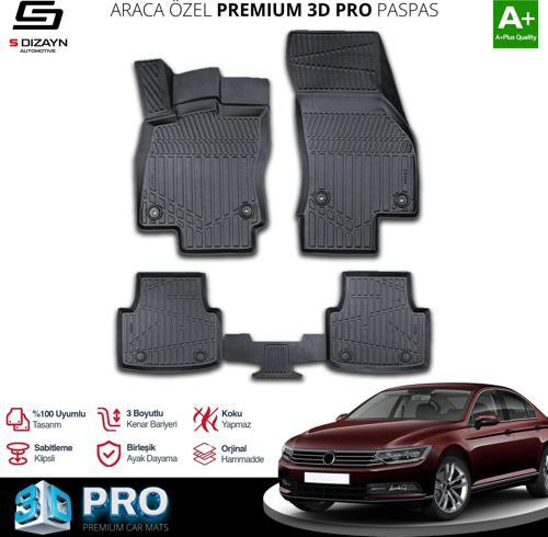 Volkswagen Passat B8 3D Pro Havuzlu Paspas 2015-2019 A+ Kalite