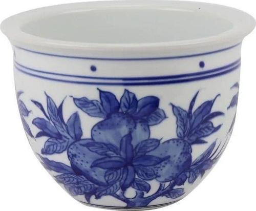 Holy Şeftali Desen Saksı Bleu Blanc
