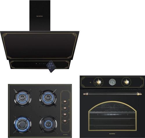 Rustik Siyah Cam Ankastre Set