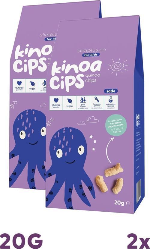 2 Paket 20G Sade  Vegan Yağsız Kinoa Cipsi for Kids Glutensiz Çocuklara Özel Ambalaj Bebek Ahtapot