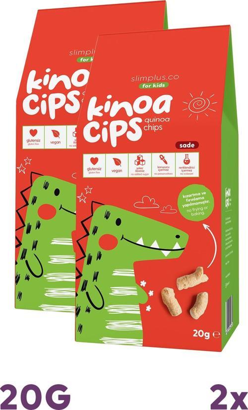 2 Paket 20G Sade Kinoa Cipsi for Kids Glutensiz Vegan Yağsız Cips Çocuklara Özel Ambalaj Sevimli Dinozor