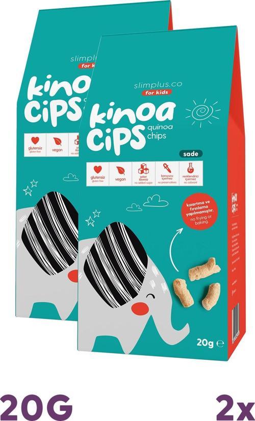 2 Paket 20G Sade Vegan Yağsız Kinoa Cipsi for Kids Glutensiz Çocuklara Özel Ambalaj Tatlı Fil