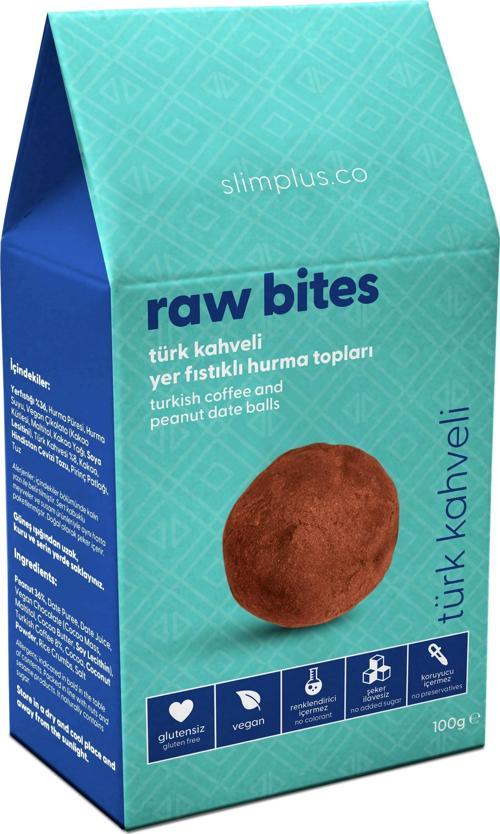 2 Paket Türk Kahveli Glutensiz Vegan Yerfıstıklı Hurma Topları Raw Bites 100G