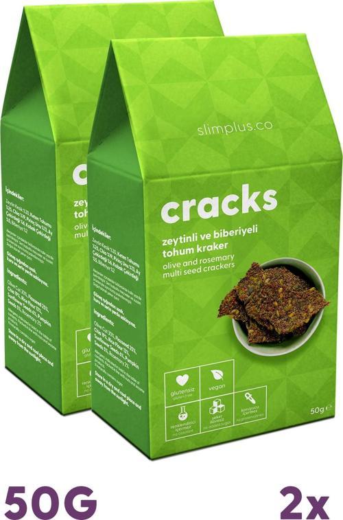 2 Paket Zeytin Biberiyeli Glutensiz Vegan Tohum Kraker Cracks 50 gr