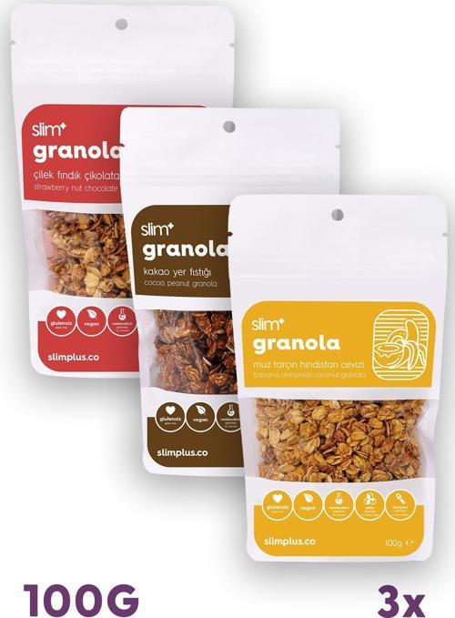 3\\\\\\\'lü Paket Glutensiz Vegan İlave Şekersiz Granola Mix 100 gr