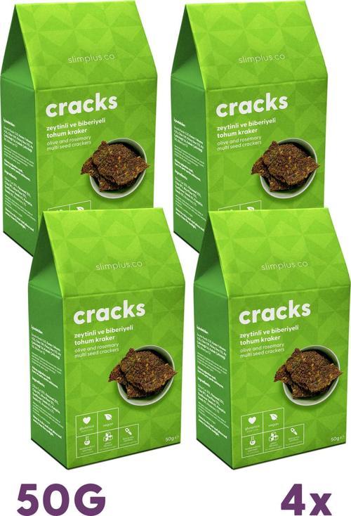 4 Paket Zeytin Biberiyeli Glutensiz Vegan Tohum Kraker Cracks 50 gr