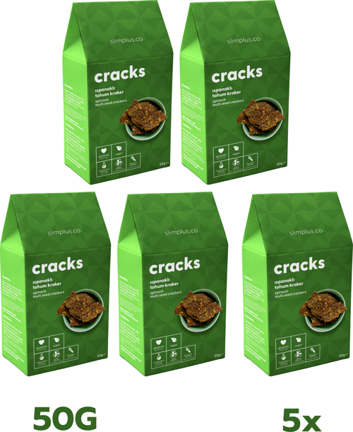 5 Paket Ispanaklı Glutensiz Vegan Tohum Kraker Cracks 50 gr