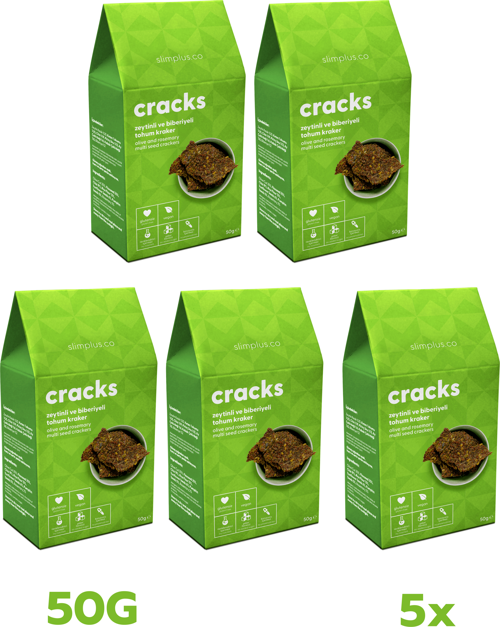 5 Paket Zeytin Biberiyeli Glutensiz Vegan Tohum Kraker Cracks 50 gr