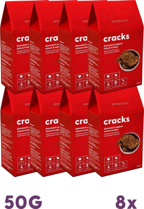 8 Paket Domates Soğanlı Glutensiz Vegan Tohum Kraker Cracks 50 gr