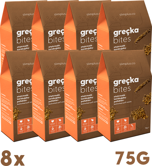 8 Paket Glutensiz Vegan Greçka Bites Atıştırmalık Kakaolu Karabuğday Kıtırları 75G