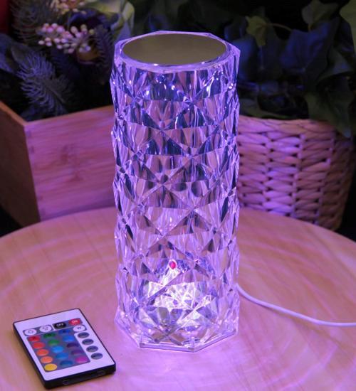 Şarjlı ve Uzaktan Kumandalı RGB Kristal Masa Lambası
