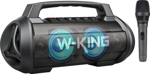 W-King D10 Bluetooth Hoparlör 120W Partybox 42S Dinleme IPX6 ve Kablolu Mikrofon Siyah