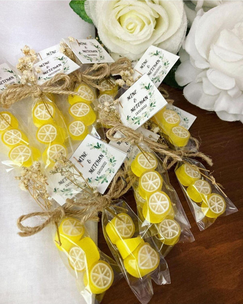 3'Lü Limon Temalı Doğum Günü, Babyshower, Düğün, Sünnet, Mevlüt, Yaş Günü Şekeri 25 Adet