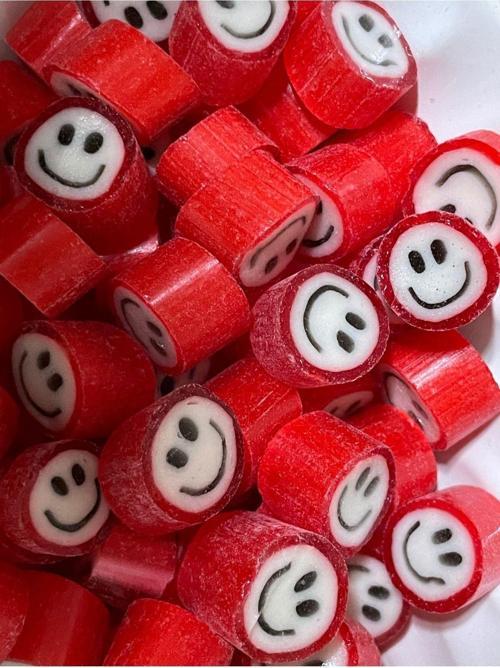 Kırmızı Gülenyüz Desenli Lolly Şeker 250 Gr