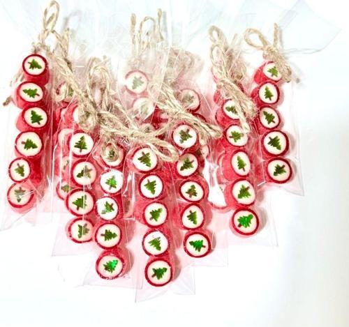 Çam Desenli Yılbaşı Özel Parmak Şeker 50 Adet