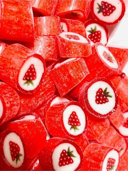 Çilek Desenli Lolly Akide Şeker 1000 Gr