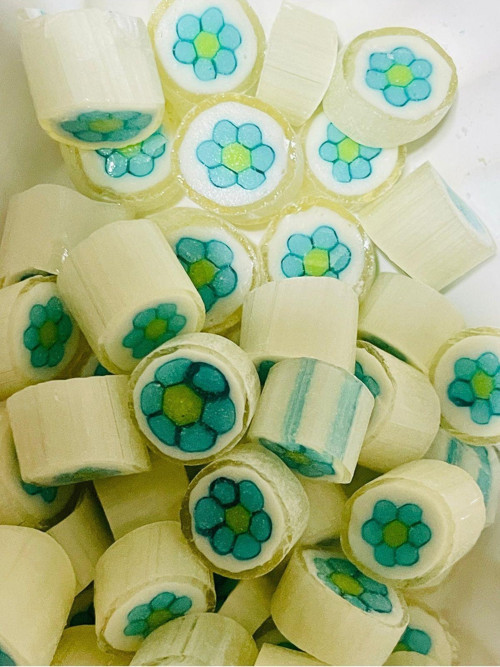 Mavi Çiçek Desenli Lolly Şeker 500 Gr